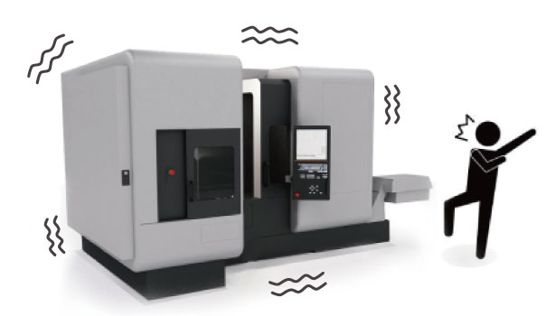 砥石のアンバランスによる工作機械の振動